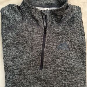 Adidas Men's Black and Gray Zip-Up Sweater